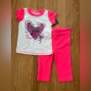 RBX Little Girls 2-Piece Short Sleeve Capris Leggings Set - 2T